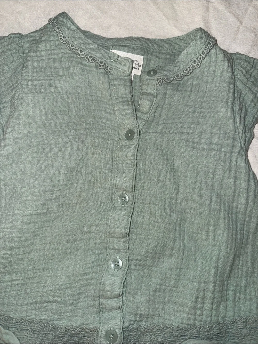 Carter's Little Planet Organic Mint Green Muslin Dress 24Months